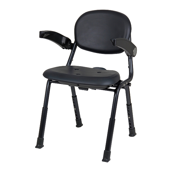 【新品】Tacaof ユニプラス ミドルシャワーチェア BSU19 ブラック Tacaof シャワーチェア 幅38cm 6段階調節 折りたたみ ユニプラス