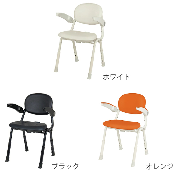 Tacaof シャワーチェア 幅38cm 6段階調節 折りたたみ ユニプラス