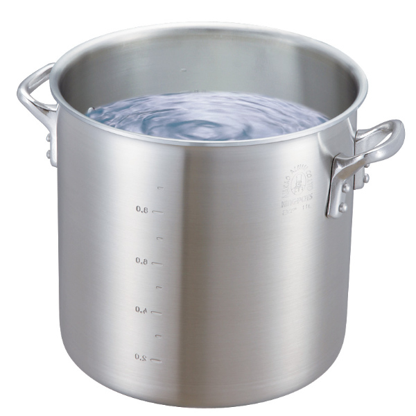 寸胴鍋 27cm 15L ガス火専用 キングポット 業務用 中尾アルミ 両手鍋