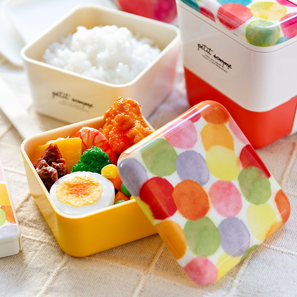 お弁当箱 ランチボックス 2段 プチ・ソム スクエアランチ 600ml 入れ子