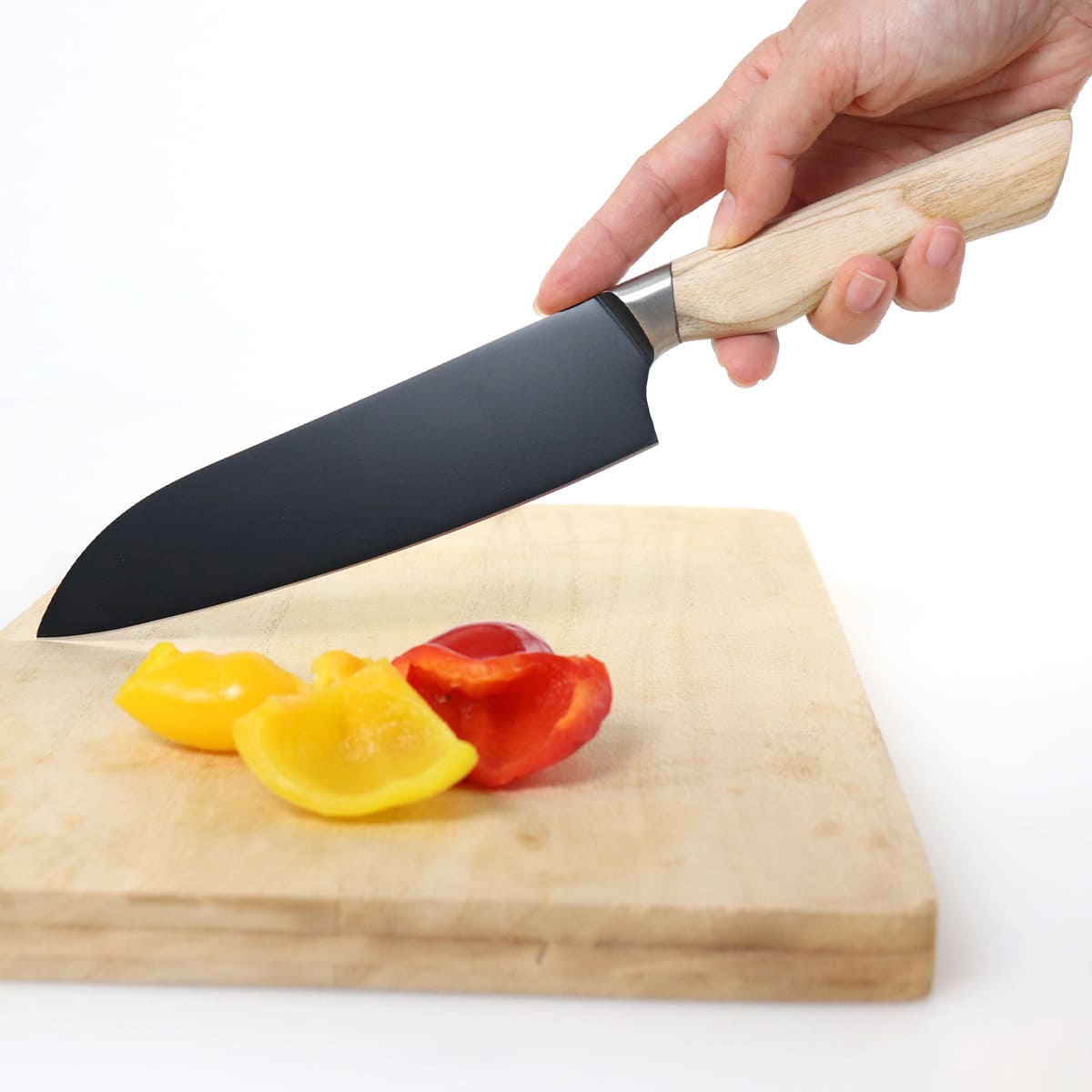 三徳包丁 17.5cm バイアキッチン ナチュラルブラック 木柄 日本製
