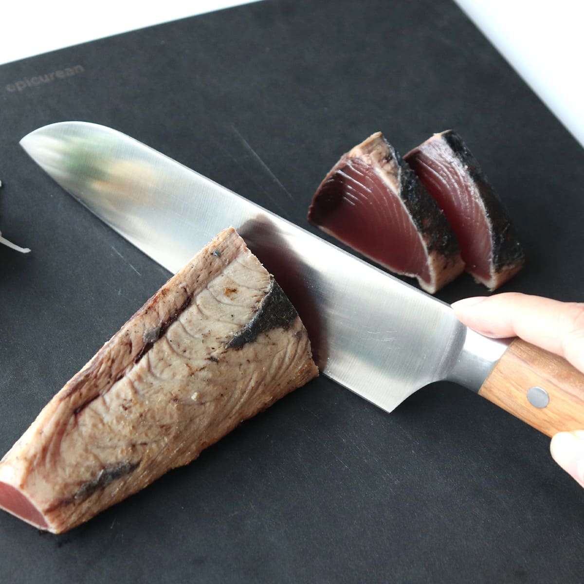 包丁 三徳包丁 刃渡り17cm 木柄 日本製 バイアキッチン OLIVIER （ 17