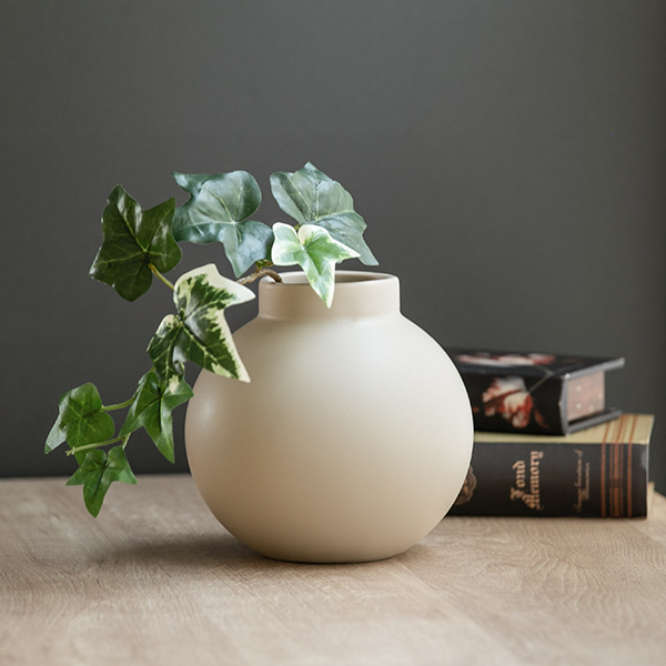 花瓶 陶器 フラワーベース ショート ASH 直径16×高さ15.5cm （ 花びん 