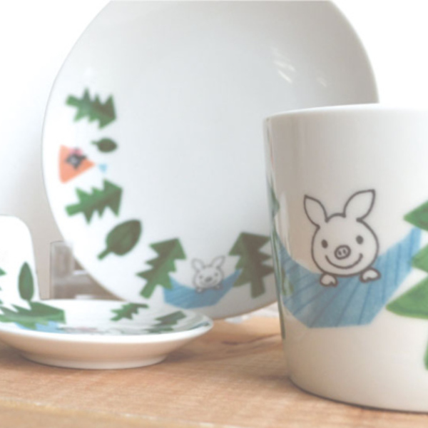 プレート 8cm LuckyPig giggle ラッキーピッグ ギグル 皿 食器 洋食器