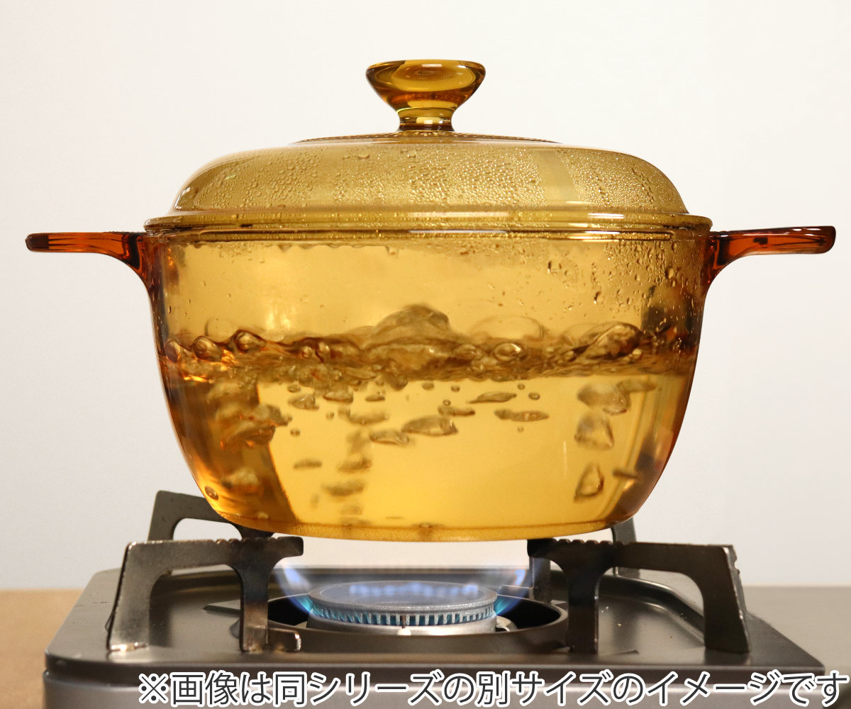 パール金属 両手鍋 24cm 深型 ガス火専用 ガラス製 VISIONS スープ