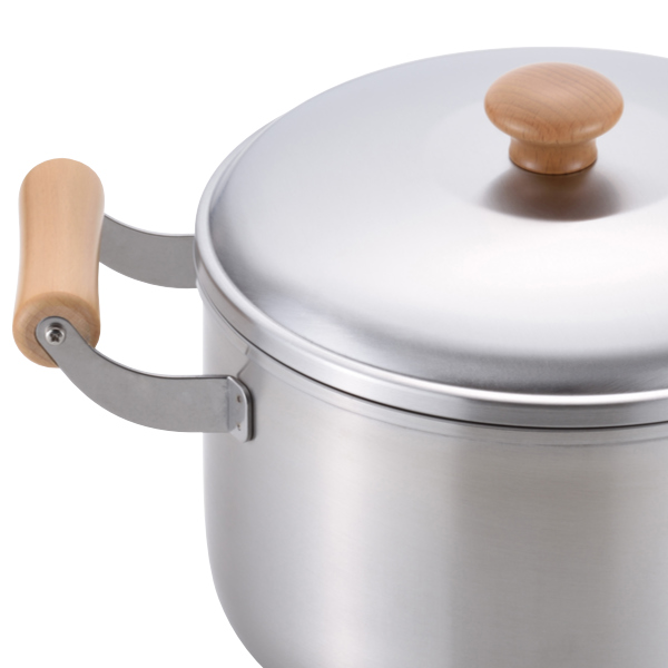 和平フレイズ 両手鍋 22cm 深型 IH対応 ステンレス 千歳 木柄深型両手