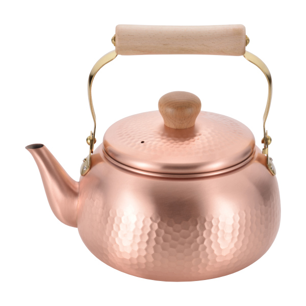 和平フレイズ やかん 2.4L ガス火専用 千歳 銅製 日本製 純銅 木柄丸型