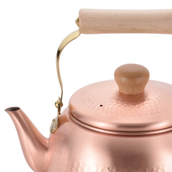 和平フレイズ やかん 2.4L ガス火専用 千歳 銅製 日本製 純銅 木柄丸型