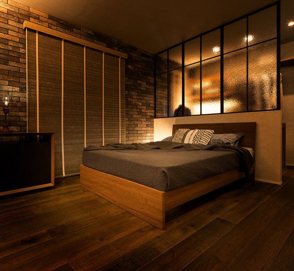 MKマエダ家具 ダブルベッド シンプルデザイン ウォールナット突板