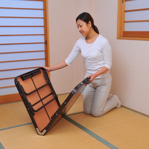 折りたたみテーブル 幅120cm 木目調 高さ調整 ハイテーブル ロー