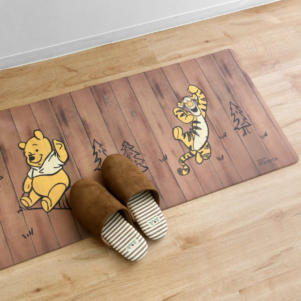 日本製 スミノエ ぷーさん キッチンマット  45×240 オカ キッチンマット 45×240cm 拭ける PVCキッチンマット くまのプー