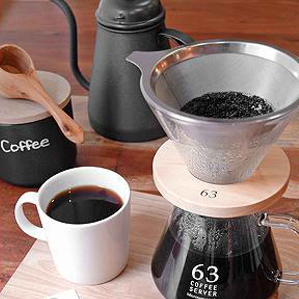 ドリップポット 900ml ブラック ロクサン 63 ステンレス （ 直火対応