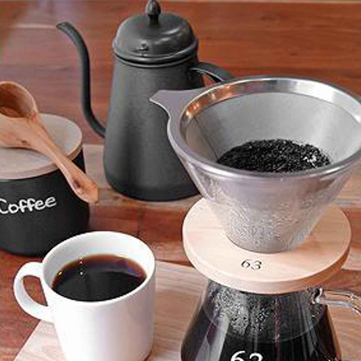 ドリッパー ステンレスフィルター付き ロクサン 63 ガラス ステンレス