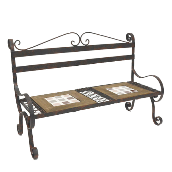 フラワースタンド アイアンタイルベンチ 幅44.5×奥行19×高さ29.6cm