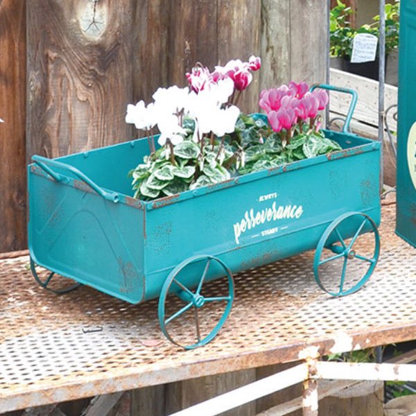 プランター 屋外 カート ティンメタル 一斗缶 幅37×奥行28×高さ17.5cm
