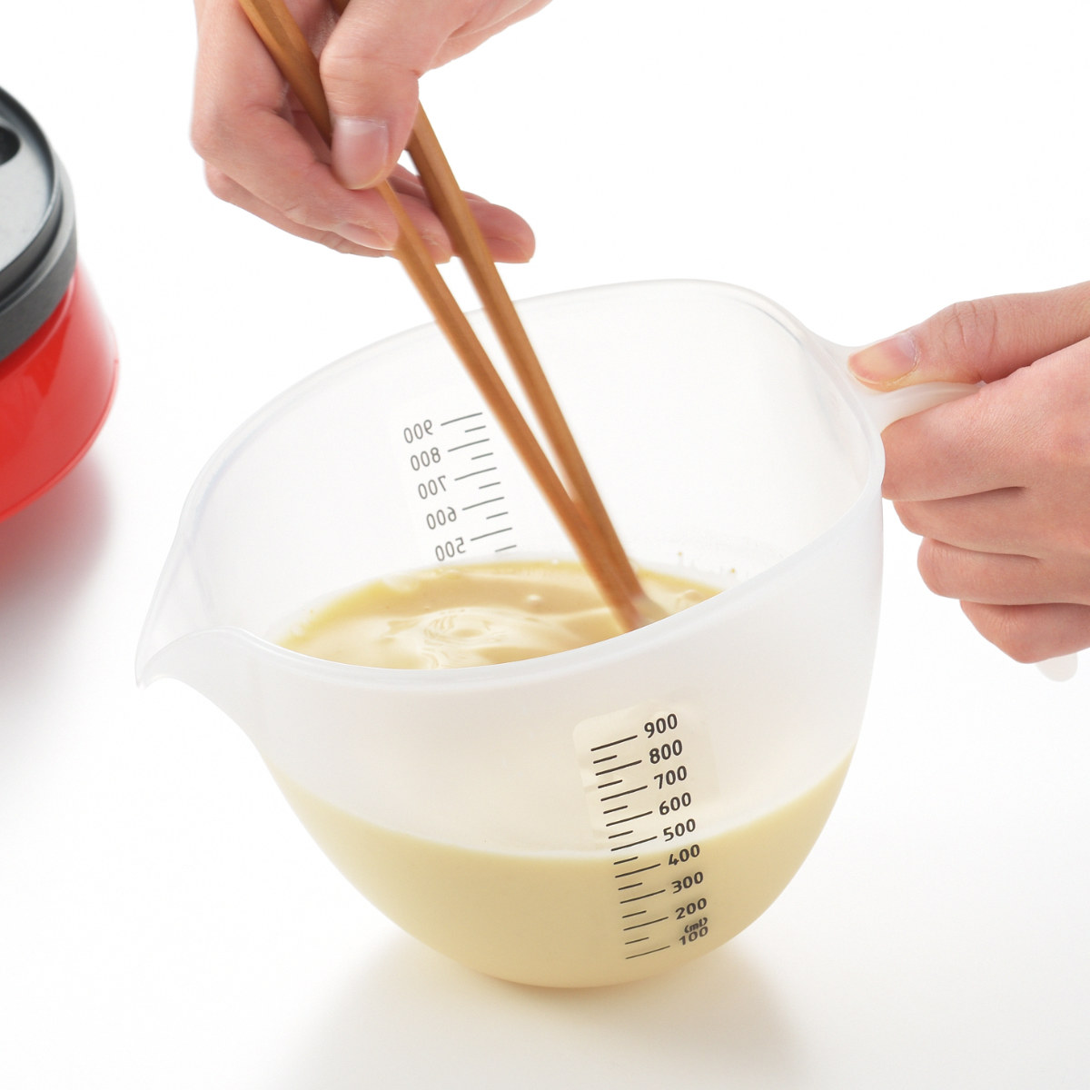 ヨシカワ ボウル 1L 持ち手 MOTTE 粉つぎボウル 電子レンジ 日本製