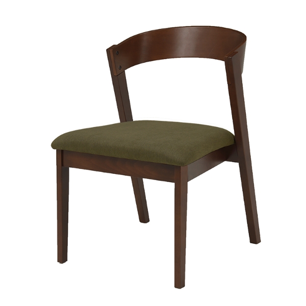 ブラウン 木製 椅子 背もたれ付き ダイニングチェア ブラウン 2脚セット 座面高43cm 天然木 背もたれ