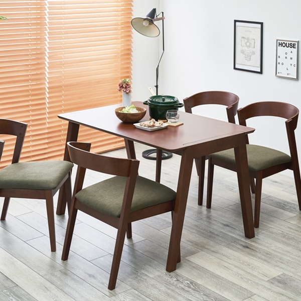 ダイニングチェア ブラウン 2脚セット 座面高43cm 天然木 背もたれ