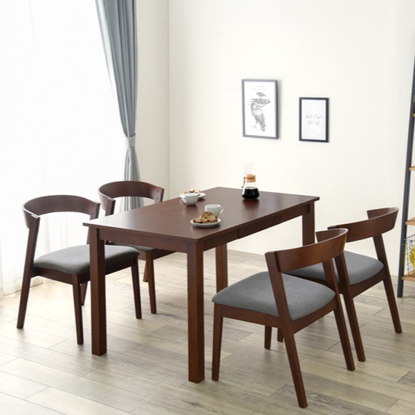 ダイニングチェア ブラウン 2脚セット 座面高43cm 天然木 背もたれ