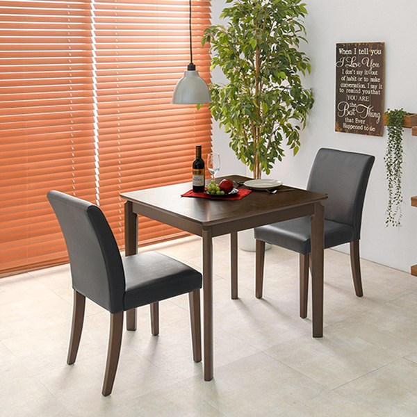 ダイニングセット 3点セット 幅75cm ブラウン テーブル チェア2脚