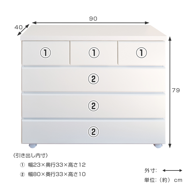 アルファタカバ チェスト 4段 クローゼット収納 キャスター付 光沢仕上