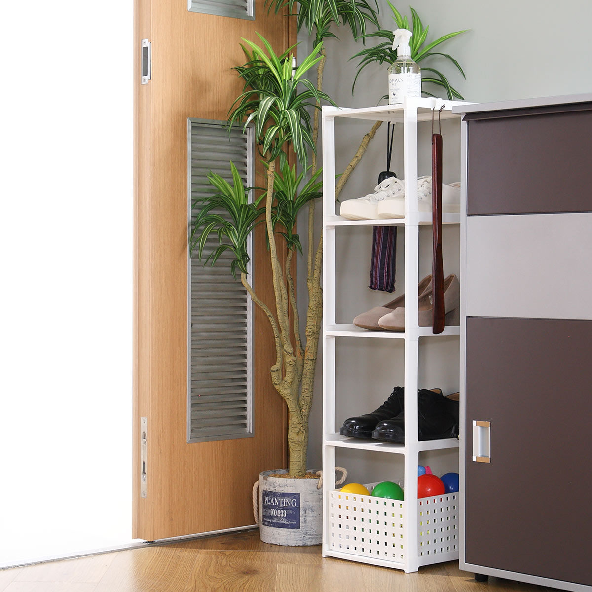 吉川国工業所 シューズラック スリム 5段 幅23.8x奥28.5x高93cm