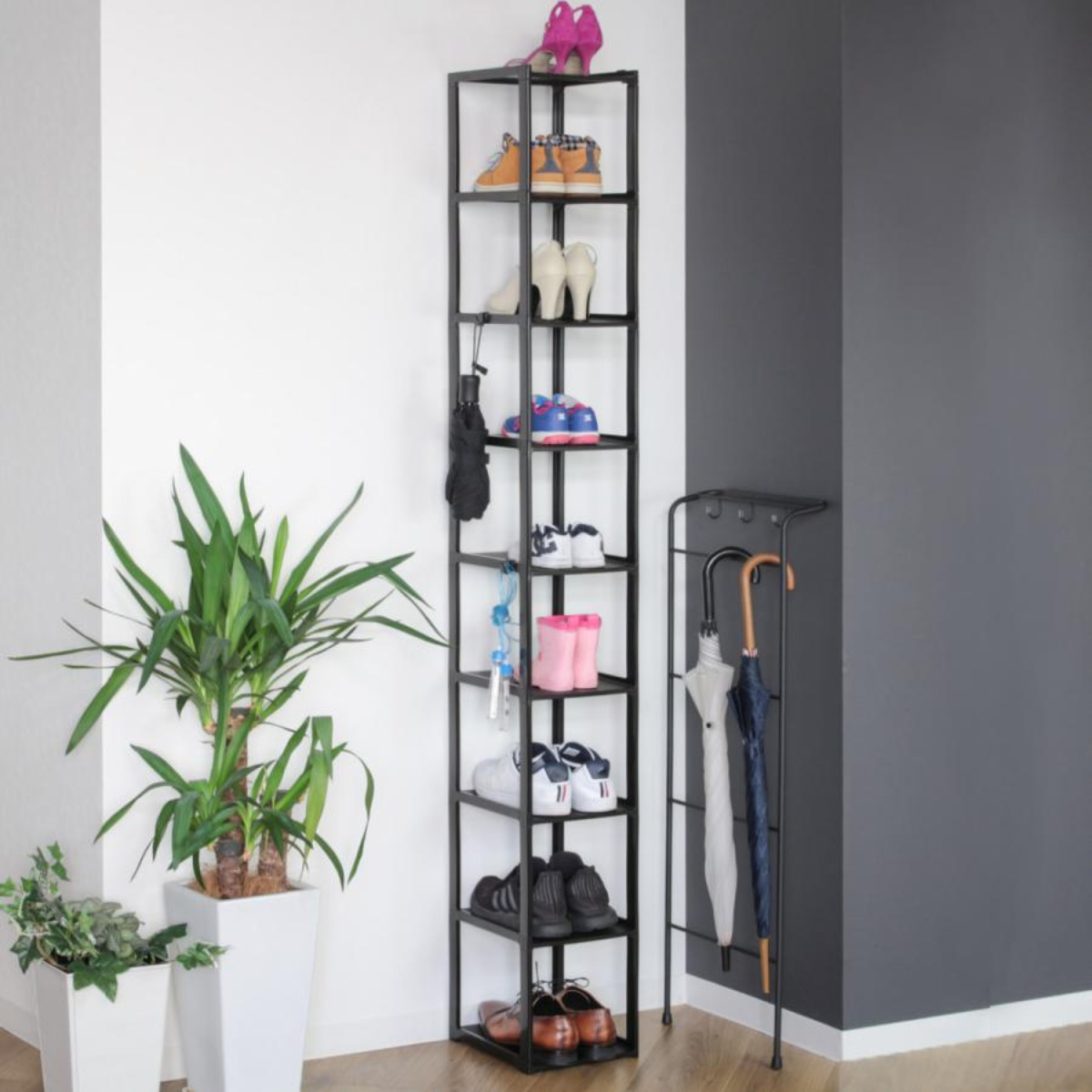 吉川国工業所 シューズラック スリム 5段 2個セット 幅23.8x奥28.5x高