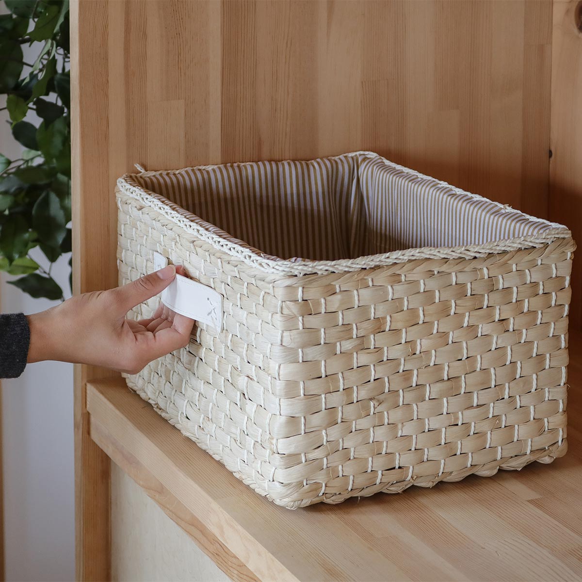 あるるになりました❤️カントリー丸型布バスケット大きめ ちどり産業 バスケット 布付きメイズバスケット フル 約幅36×奥行き26