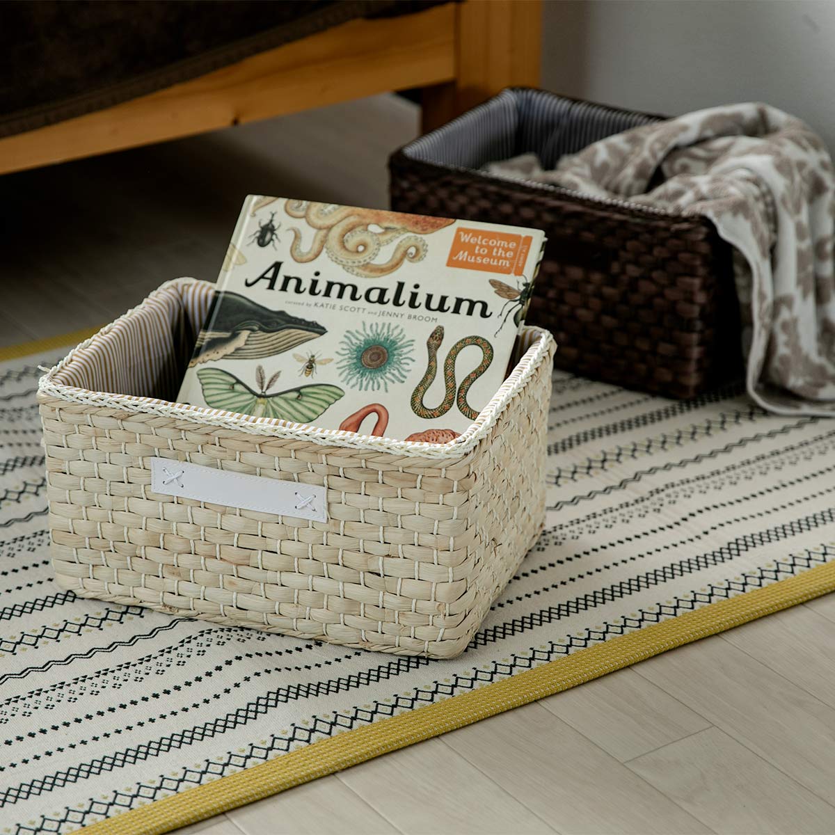 ちどり産業 バスケット 布付きメイズバスケット フル 約幅36×奥行き26