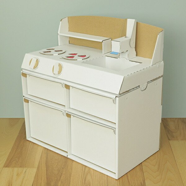 ダンボール キッチン ダンボールシステムキッチン 組立 段ボールキッチン ままごとキッチン おままごとキッチン リビングート Paypayモール店 通販 Paypayモール