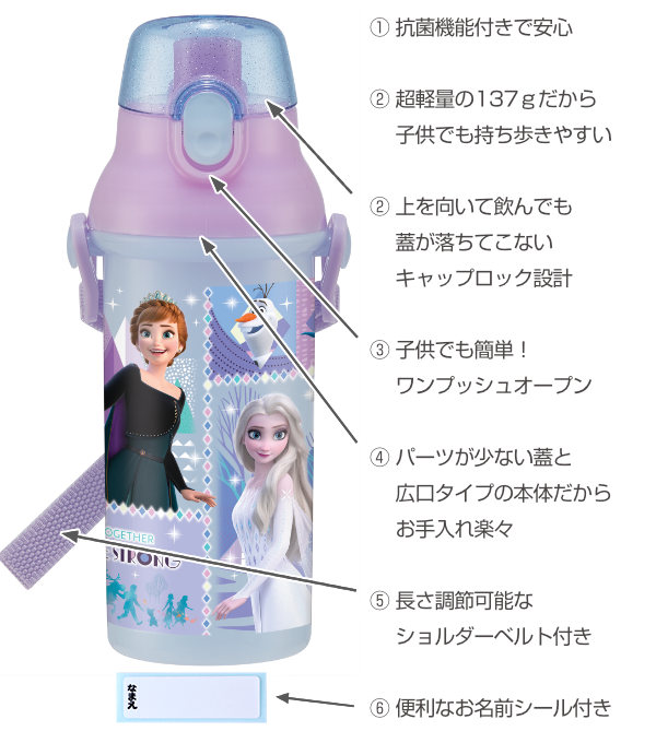 スケーター 水筒 抗菌 プラスチック 直飲み アナと雪の女王 プラ
