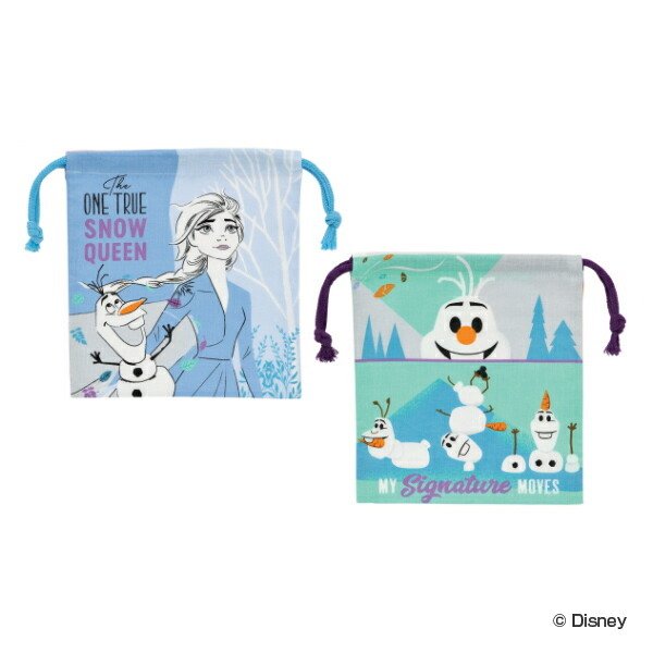 巾着袋 ランチ巾着 2枚入り アナと雪の女王 子供 キャラクター （ アナ