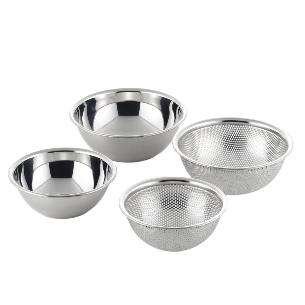 ■ステンレス製　ボウル・ザル セット■調理器具・厨房道具・開業・飲食店・業務用 郷技 ザル＆ボウル4点セット 15cm 18cm ステンレス製 日本製 （ 調理用