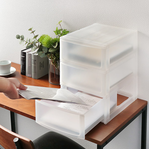収納ケース 引き出し 幅26.5×奥行34.5×高さ38.5cm A4 3段 （ 収納