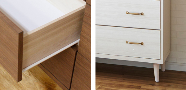 リビングチェスト 脚付 4段 北欧風 Gaia 幅80cm （ チェスト 4段