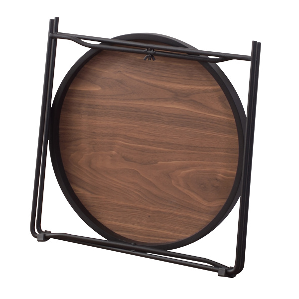 東谷 サイドテーブル 幅42cm トレー テーブル 折りたたみ 収納 お盆 丸