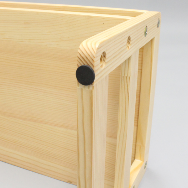 トースターラック 洗えるバスケット付き 家電下ラック 木製