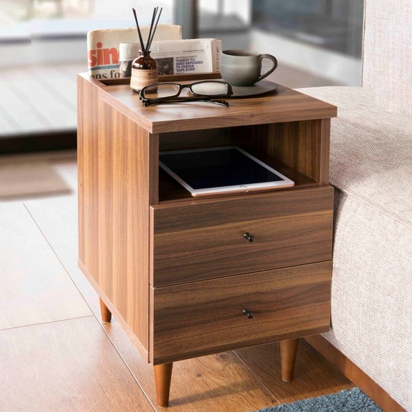 サイドテーブル 幅30cm 引き出し マガジンラック テーブル 木目 机 収納 木製 ベッドサイド ソファサイド インテリアパレットヤフー店 通販 Yahoo ショッピング