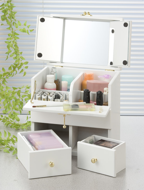 サン・ハーベスト コスメボックス 幅24cm 三面鏡 ドレッサー メイク