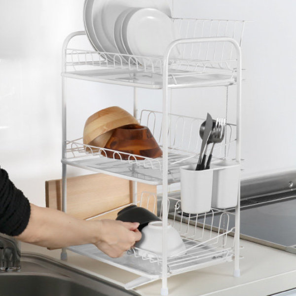 水切りカゴ アレスタ 水切りラック 3段 （ 水切りかご 水切り