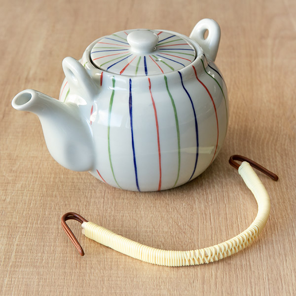 土瓶 650ml 色十草 茶こし付き 急須 ポット ティーポット 陶器 （ 食洗