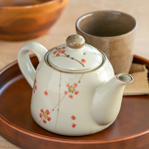 ポット 450ml 小梅 茶こし付き 急須 ティーポット 陶器 （ 食洗機対応