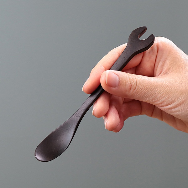 スプーン 14cm スパナ 工具 天然木 木製 シタン 籐芸 （ ティー