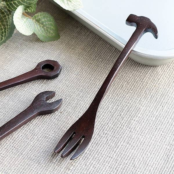 スプーン 14cm ハンマー 工具 天然木 木製 シタン 籐芸 （ ティー