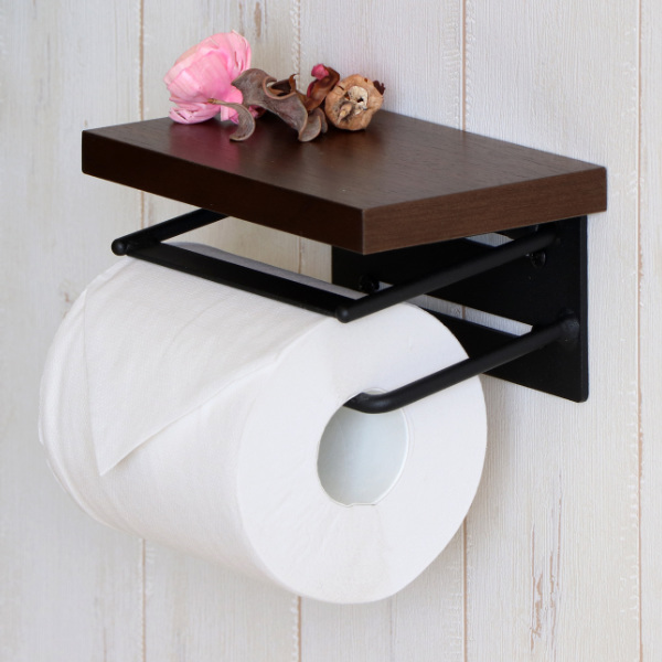 トイレットペーパーホルダー 1連 SIGNO アンティーク 木製