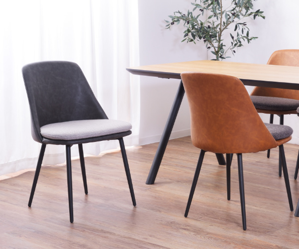 チェア 座面高47cm ダイニングチェア レザー調 クッション