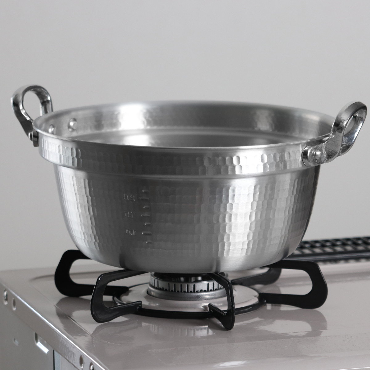 打出料理鍋 27cm ガス火専用 メモリ付き 中尾アルミ 日本製 5.6L