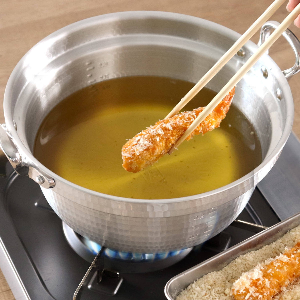 打出料理鍋 30cm ガス火専用 メモリ付き 中尾アルミ 日本製 8L （ ガス