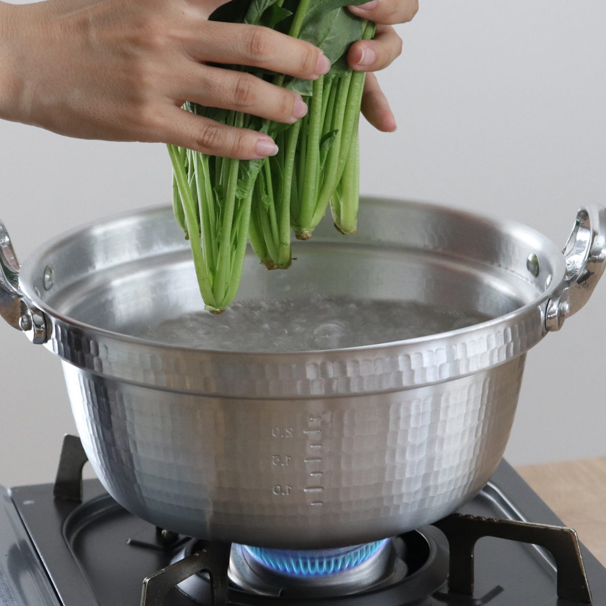 打出料理鍋 30cm ガス火専用 メモリ付き 中尾アルミ 日本製 8L （ ガス