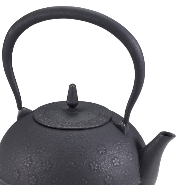 池永鉄工 鉄瓶 1.2L IH対応 梔子さくら文様 南部鉄器 日本製 （ ガス火